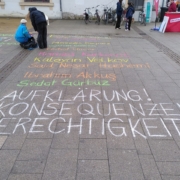 Kreide auf dem Boden.